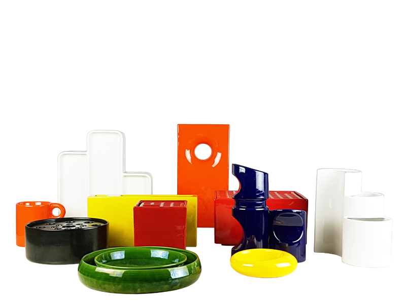 multicolored 1970s ceramic vases for decorative purposes_0 Ceramic set, Ceramic