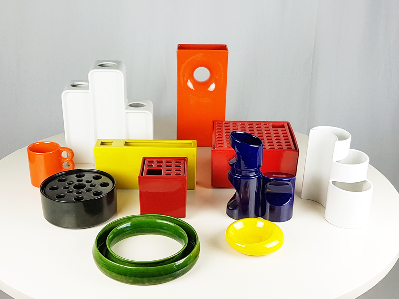 multicolored 1970s ceramic vases for decorative purposes_01 Ceramic set, Ceramic