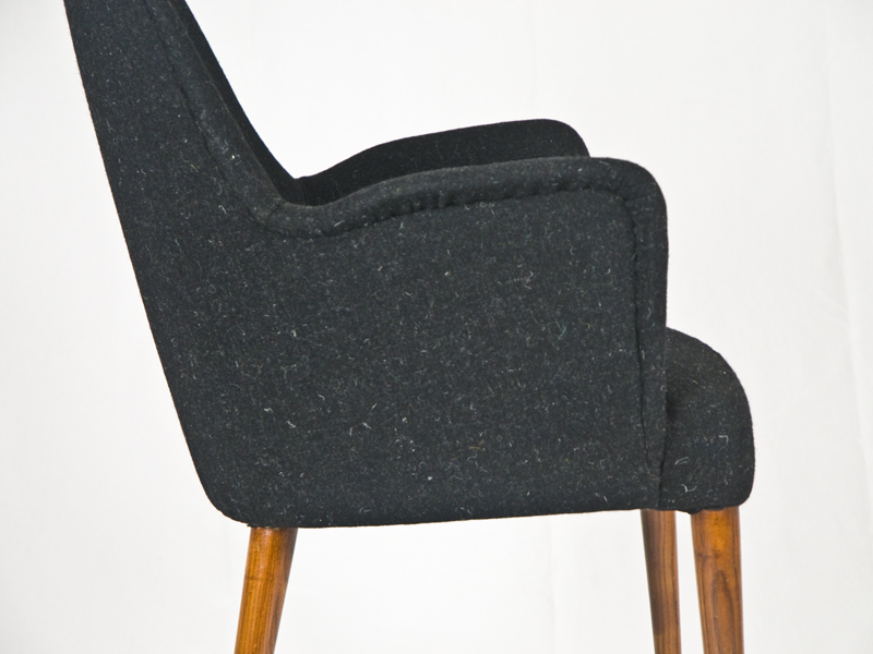 P35, Osvaldo Borsani for Atelier Borsani, Varedo, Italy, 1950s Wood, Brass, Wool. Perfect