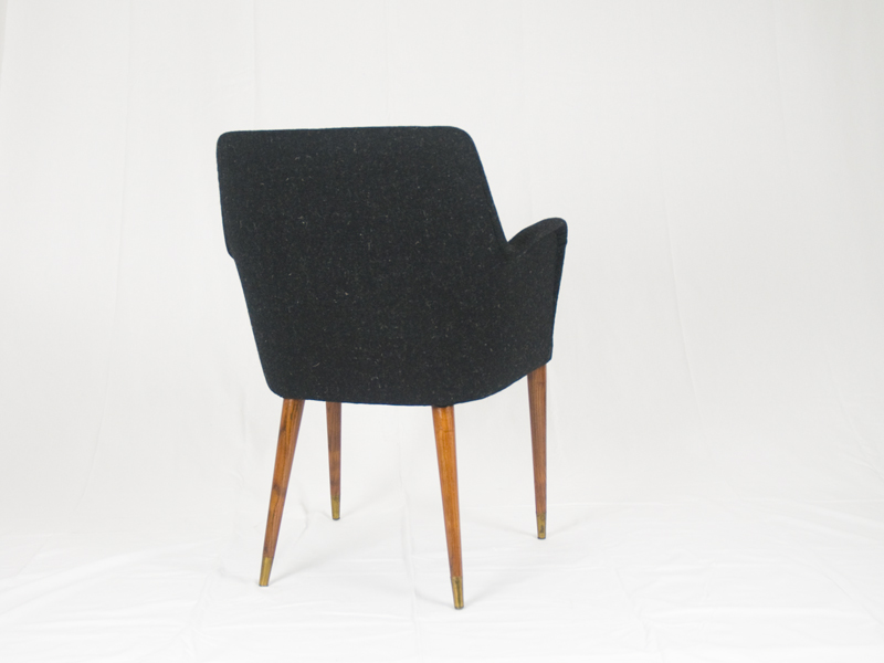P35, Osvaldo Borsani for Atelier Borsani, Varedo, Italy, 1950s Wood, Brass, Wool. Perfect