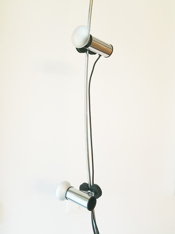 floor ceiling lamp 1970s Molla by Leonardi Stagi for Lumenform_02 Molla, C. Leonardi, F. Stagi for Lumenform, 1970s Chrome Plated & Painted Metal, Rubber