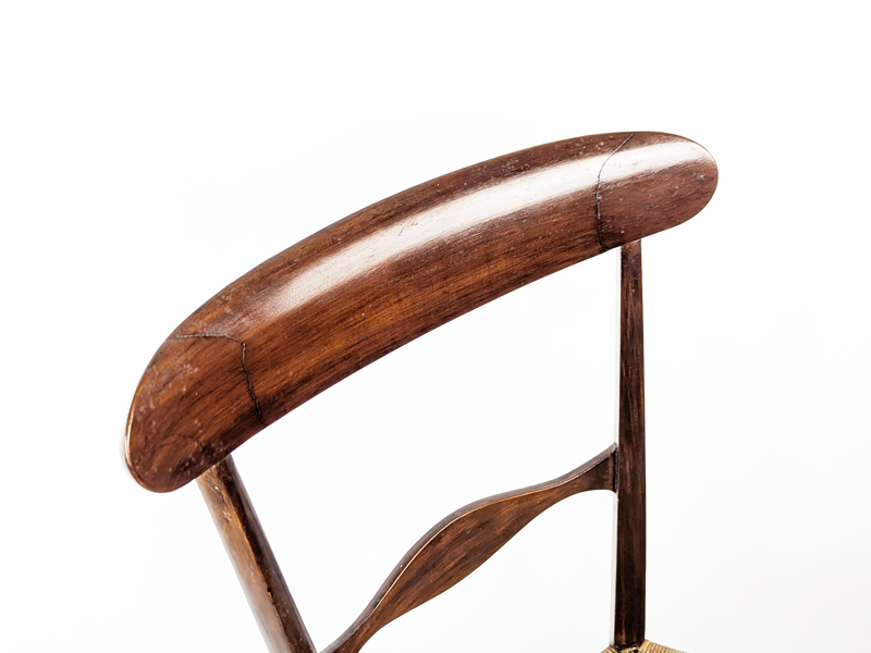 Chiavarina Walnut & Wicker 1950s side chair_05 Chiavari chairs, Fratelli Levaggi (attr. to) Italy, 1950s Wood, Vienna Straw