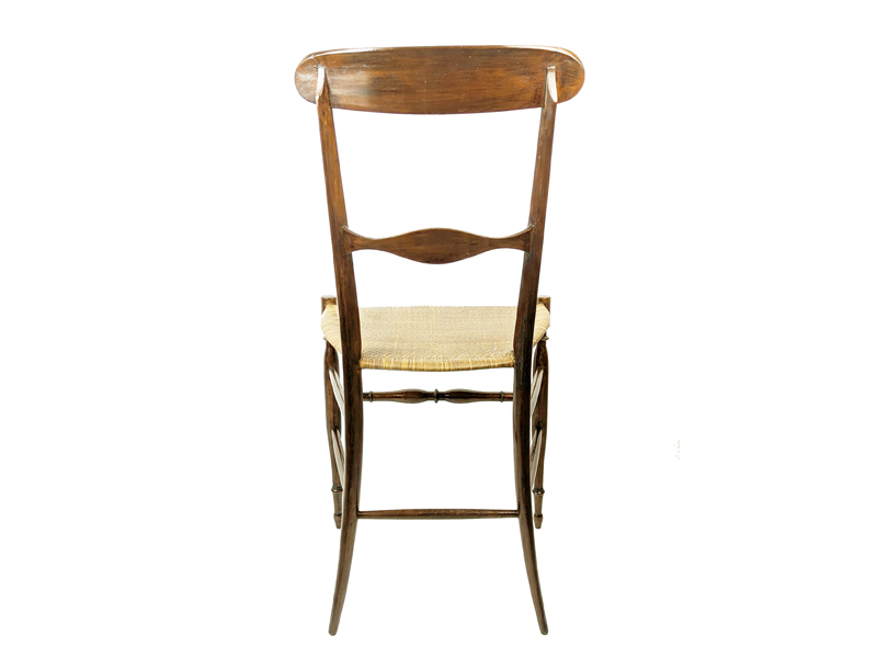 Chiavarina Walnut & Wicker 1950s side chair_06 Chiavari chairs, Fratelli Levaggi (attr. to) Italy, 1950s Wood, Vienna Straw