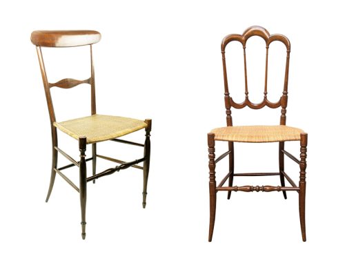 Chiavari chairs, Fratelli Levaggi (attr. to) Italy, 1950s Wood, Vienna Straw