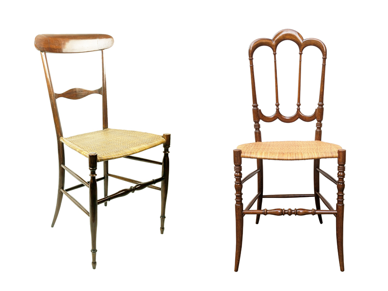 Chiavarina Walnut & Wicker 1950s side chair_09 Chiavari chairs, Fratelli Levaggi (attr. to) Italy, 1950s Wood, Vienna Straw
