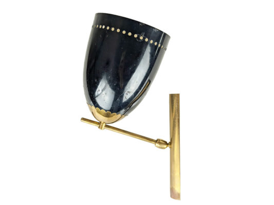 Wall lamp, Italy, 1950s Brass, Glass
