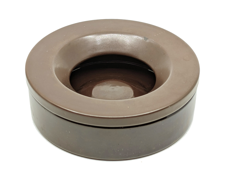 small brown ceramic 1960s barbados ashtray by Mangiarotti Danese Barbados, set of 2, Angelo Mangiarotti for Danese, 1964 Ceramic