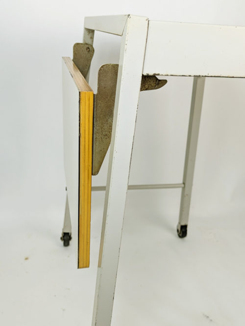 Dattilo, set of 2, Studio BBPR (Banfi, Belgioioso, Peressuti, Rogers) for Olivetti, 1950s Painted Metal, Plastic Laminated, Plywood & Rubber