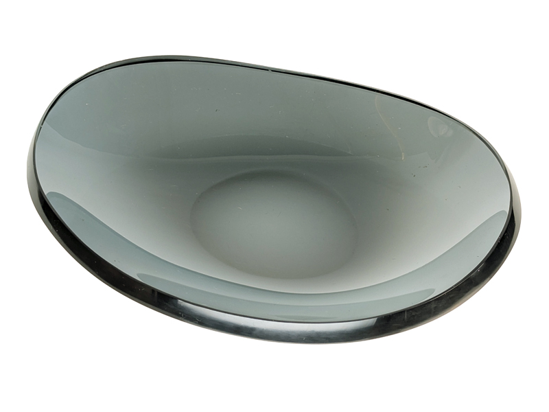 smoked glass 1960s bowl centerpiece by Fontana Arte_03 Bowl/centerpiece, Fontana Arte, 1960s Smoked Glass