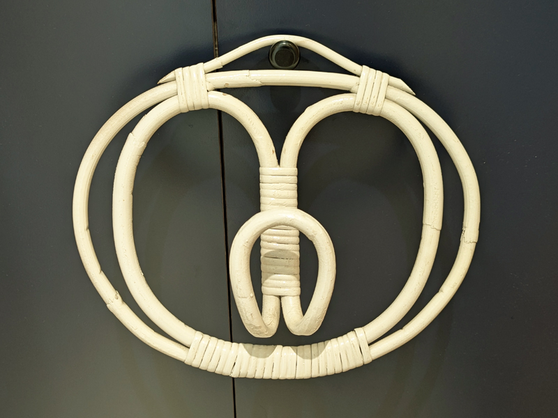 white laquered rush rack by F_02 Coat Rack, Franca Helg for Vittorio Bonacina, 1961 Painted Rush