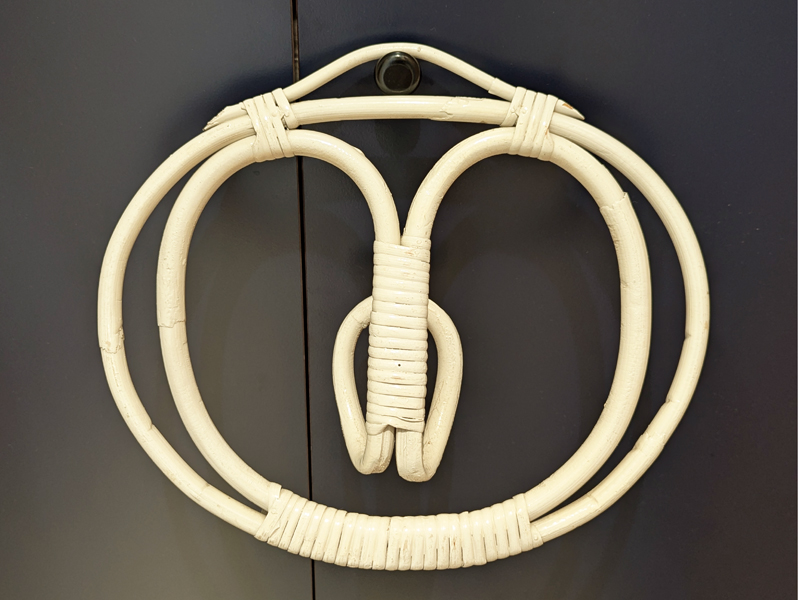 white laquered rush rack by F_03 Coat Rack, Franca Helg for Vittorio Bonacina, 1961 Painted Rush