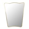Wall mirror, Italy, 1950s Brass, Mirrored Glass, Wood