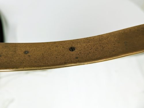 Wall mirror, Italy, 1950s Brass, Mirrored Glass, Wood
