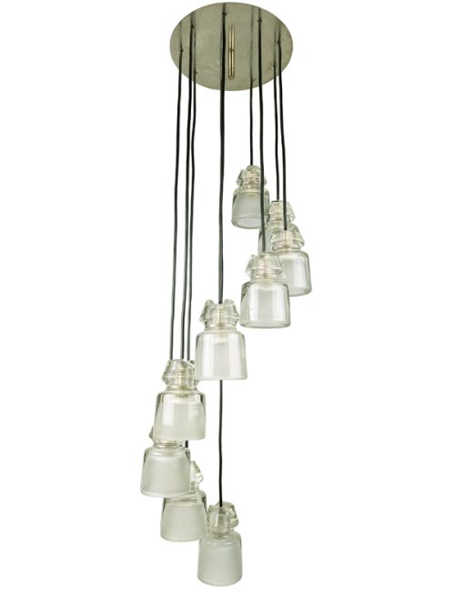 6119, Marco Zanuso for Oluce, 1960s Molded & Sandblasted Glass, Nickel Plated Metal