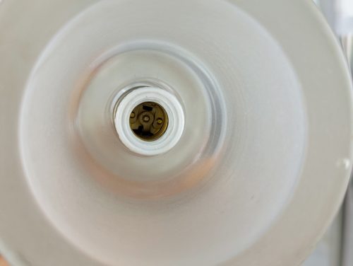 6119, Marco Zanuso for Oluce, 1960s Molded & Sandblasted Glass, Nickel Plated Metal