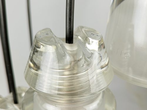 6119, Marco Zanuso for Oluce, 1960s Molded & Sandblasted Glass, Nickel Plated Metal