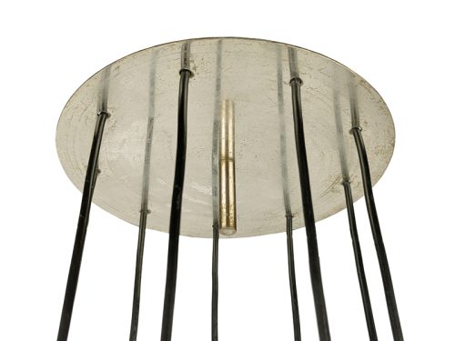 6119, Marco Zanuso for Oluce, 1960s Molded & Sandblasted Glass, Nickel Plated Metal