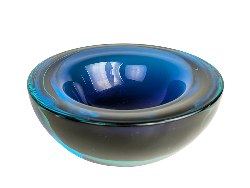blue violet & green Murano glass ashtray by Seguso_00 Centerpiece, Seguso Vetri d’ Arte, 1960s Murano Glass