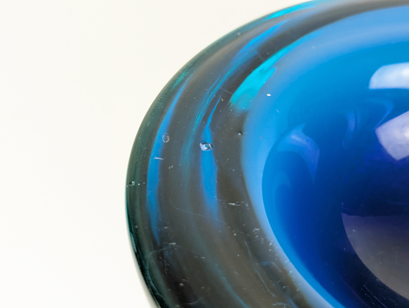 blue violet & green Murano glass ashtray by Seguso_03 Centerpiece, Seguso Vetri d’ Arte, 1960s Murano Glass