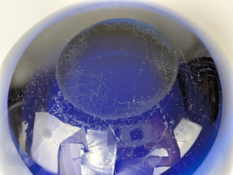 blue violet & green Murano glass ashtray by Seguso_04 Centerpiece, Seguso Vetri d’ Arte, 1960s Murano Glass