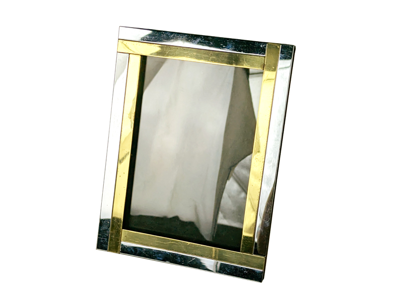 brass velvet & chrome plated metal 1970s picture frame_00 Picture frame, Decoration