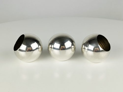 Unipersonale ashtray, set of 3, Lino Sabattini for Argenteria Sabattini, 1972 Silver Plated Metal
