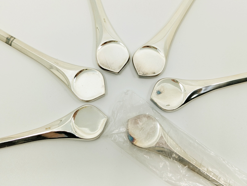 silver plated metal 1960s Lotus cutlery set for 6 persons by Rosenthal_01 Lotus 6 person cutlery set, B. Wiinblad & K.G. Hansen for Rosenthal Studio Linie , 1960-70s Silver-Plated Metal