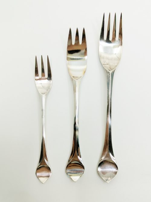 Lotus 6 person cutlery set, B. Wiinblad & K.G. Hansen for Rosenthal Studio Linie , 1960-70s Silver-Plated Metal