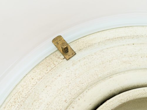 Omega, Vico Magistretti for Artemide, 1960s. Opaline Glass, Brass, Painted Metal