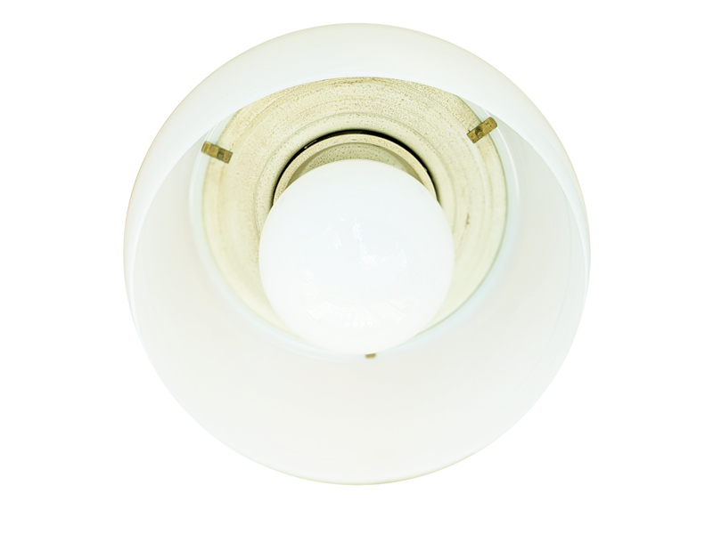 white opalone glass & painted metal 1960 Omega ceiling lamp by Artemide_04 Omega, Vico Magistretti for Artemide, 1960s. Opaline Glass, Brass, Painted Metal