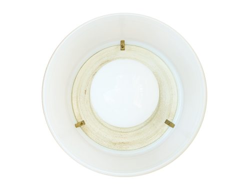Omega, Vico Magistretti for Artemide, 1960s. Opaline Glass, Brass, Painted Metal