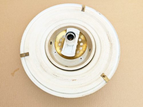 Omega, Vico Magistretti for Artemide, 1960s. Opaline Glass, Brass, Painted Metal