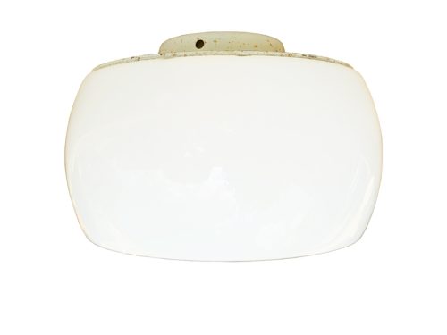 Omega, Vico Magistretti for Artemide, 1960s. Opaline Glass, Brass, Painted Metal