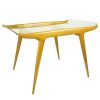 Coffee table, F. Lanzani, 1950s Beech, Glass & Brass