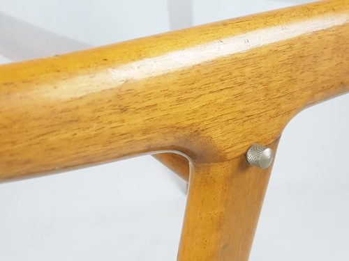 Coffee table, F. Lanzani, 1950s Beech, Glass & Brass