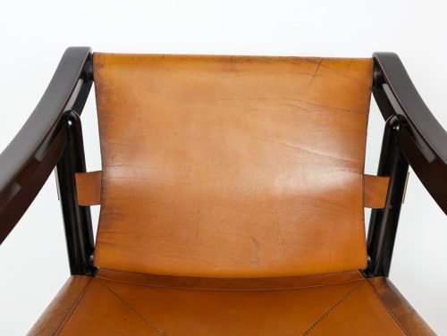 905 dining chair, set of 4, Vico Magistretti for Figli di Amedeo Cassina, Italy), 1964 Laquered Wood, Leather