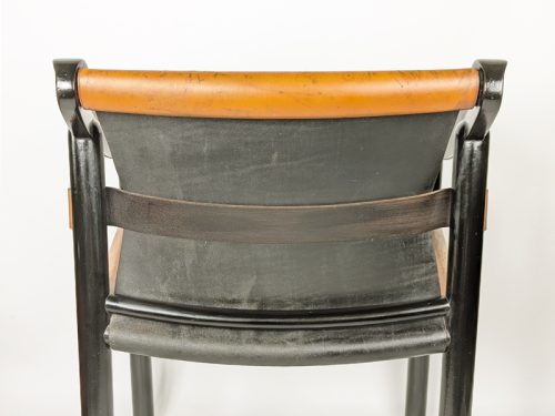 905 dining chair, set of 4, Vico Magistretti for Figli di Amedeo Cassina, Italy), 1964 Laquered Wood, Leather
