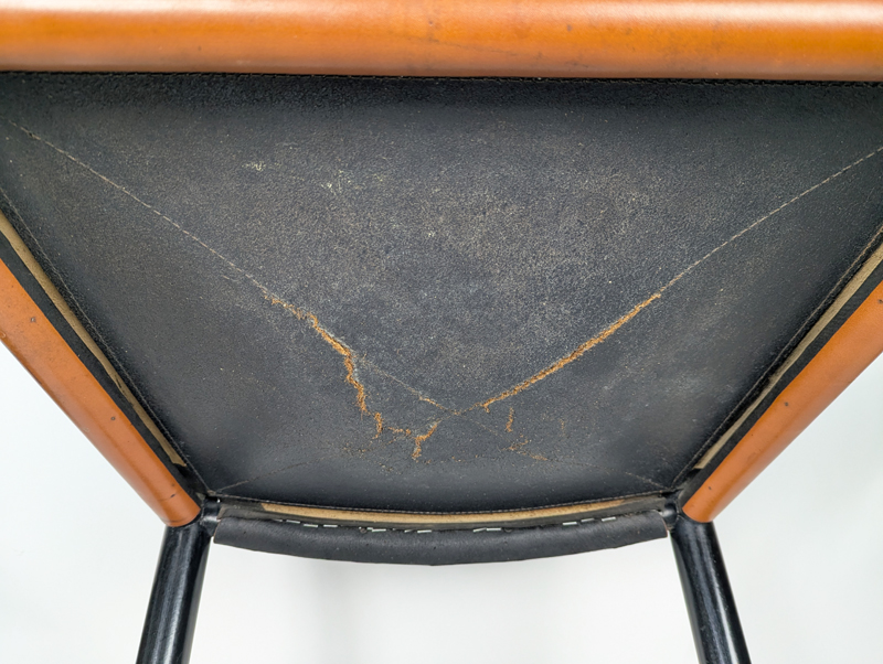 Black wood & brown leather armchairs by Magistretti Cassina_09 905 dining chair, set of 4, Vico Magistretti for Figli di Amedeo Cassina, Italy), 1964 Laquered Wood, Leather