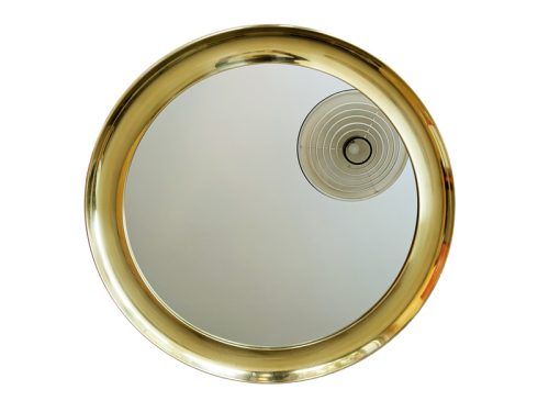 Wall Mirror, Italy 1970s. Brass & Mirror