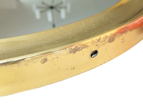 Wall Mirror, Italy 1970s. Brass & Mirror