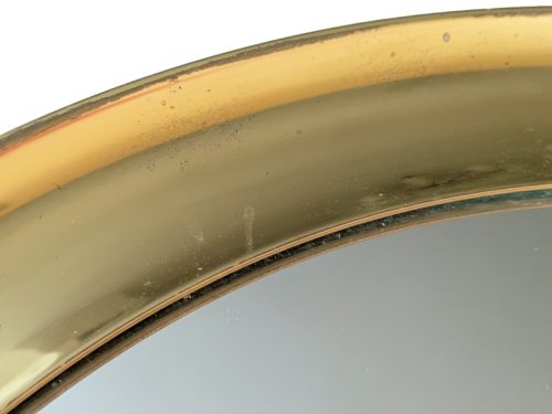 Wall Mirror, Italy 1970s. Brass & Mirror