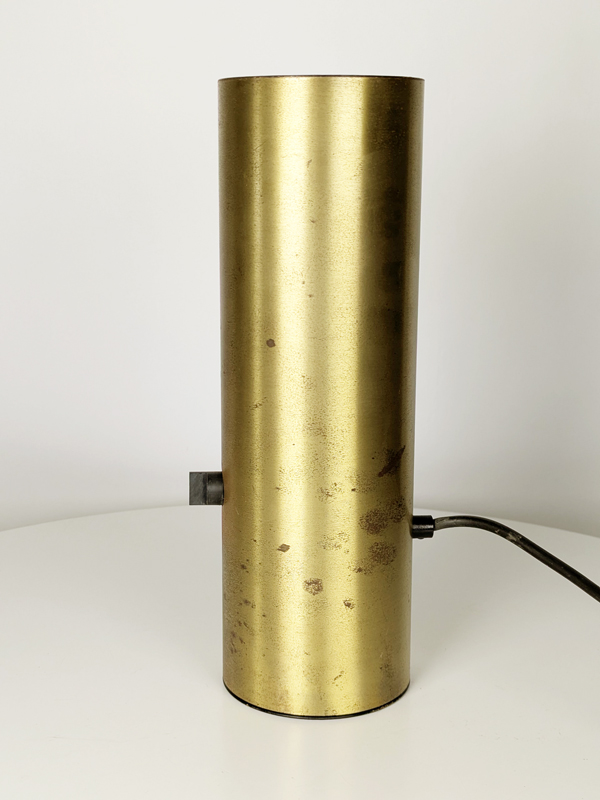 golden & white painted metal 1970 Vaga table lamp_03 Vaga, Franco Mirenzi for Valenti, 1978 Brass & Metal