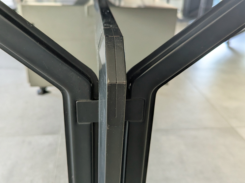 grey vinyl & metal 1960s Serie Arco desk by BBPR for Olivetti_12 Arco desk, Studio BBPR (Banfi, Belgioioso, Peressuti, Rogers) for Olivetti, 1960s Painted Metal, skai & Plastic