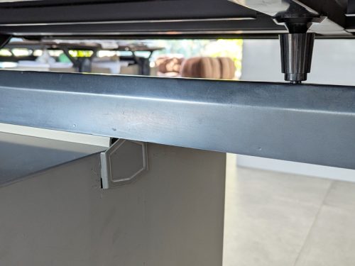 Arco desk, Studio BBPR (Banfi, Belgioioso, Peressuti, Rogers) for Olivetti, 1960s Painted Metal, skai & Plastic