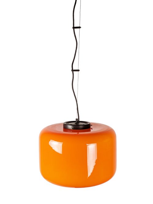 Murano Pendant, Vetreria Vistosi (attr. to), 1960s Murano Glass, Painted Metal, Brass