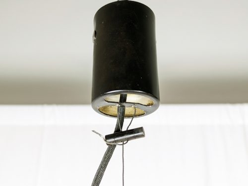 Murano Pendant, Vetreria Vistosi (attr. to), 1960s Murano Glass, Painted Metal, Brass