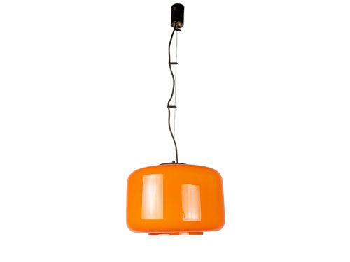 Murano Pendant, Vetreria Vistosi (attr. to), 1960s Murano Glass, Painted Metal, Brass