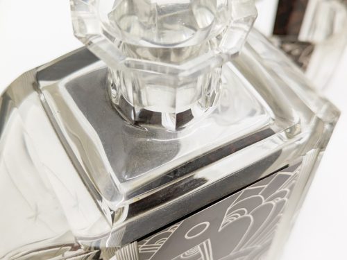 Decanter Set, Karel (Karl) Palda (attr. to), Wien, 1930s Grinded & Mirrored Glass