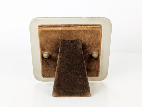 Picture frame, Tommaso Barbi (attr. to), 1970s Nickel Plated Metal, Brass, Velvet, Plastic & Glass
