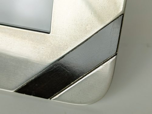 Picture frame, Tommaso Barbi (attr. to), 1970s Nickel Plated Metal, Brass, Velvet, Plastic & Glass